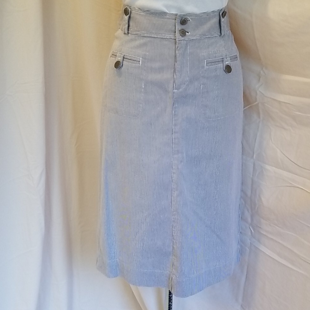 Christopher & Banks Navy / White skirt Size 4 EUC